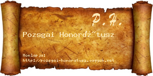 Pozsgai Honorátusz névjegykártya